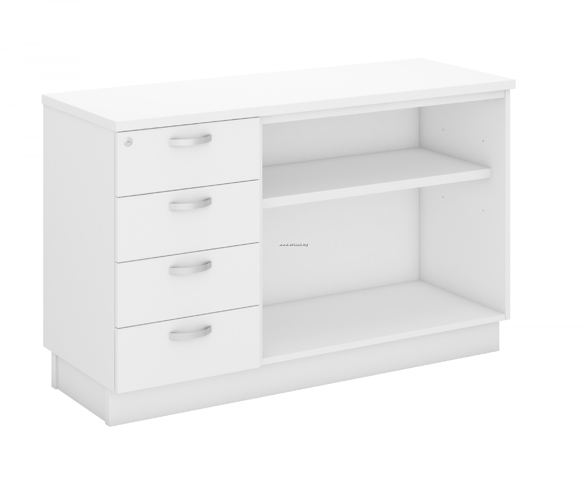 Low + Fixed Pedestal 4 Drawer