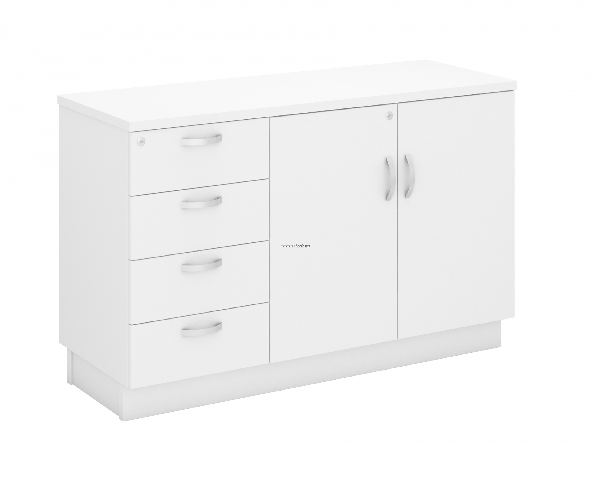 Low + Fixed Pedestal 4 Drawer