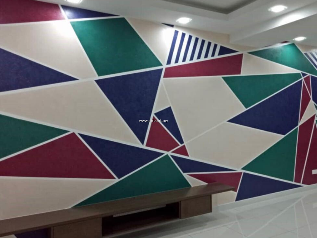 Geometric Wall Paint Design Hotel Contractor AirBook